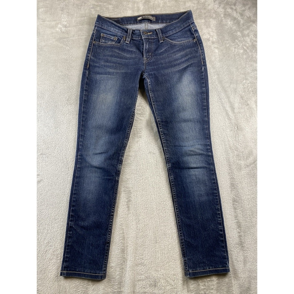 Levis 524 Jeans Womens Too‎ Superlow Stretch Dark Wash Low Rise 25x32(28x28)